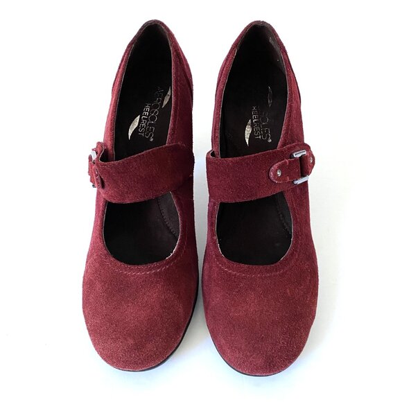 Aerosoles Momento Suede Mary Jane Pumps Burgundy - Picture 6 of 13